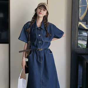 【现货】牛仔长裙(送腰带）289-2271-P135控188图片
