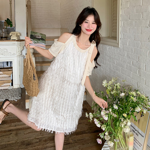 【现货】挂袖流苏连衣裙289-6866-P115控168,女装连衣裙,浙宝289