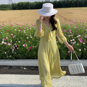 【夏上新】现货！！仙女绿双层荷叶领连衣裙289-A520-P115 P168图片