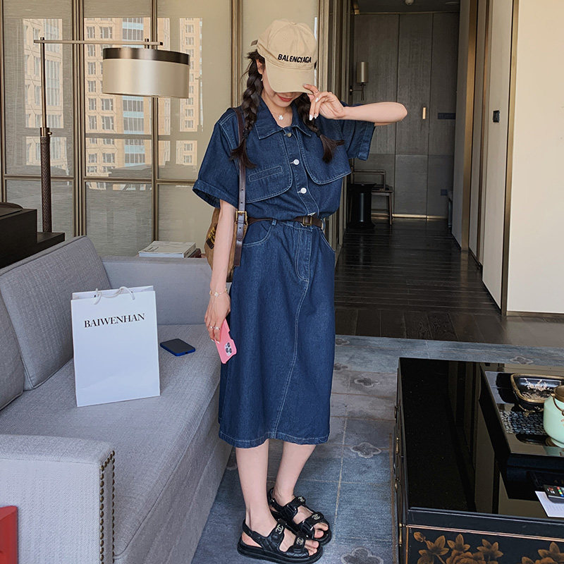 【现货】牛仔长裙(送腰带）289-2271-P135控188,女装连衣裙,浙宝289