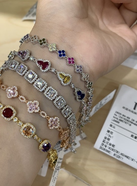 胖东来代购合金四叶草葫芦方糖手链女款正品国内闪亮轻奢款
