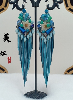 波西米亚复古民族风欧美流苏耳环手工饰品显脸瘦耳饰夸张长款耳坠