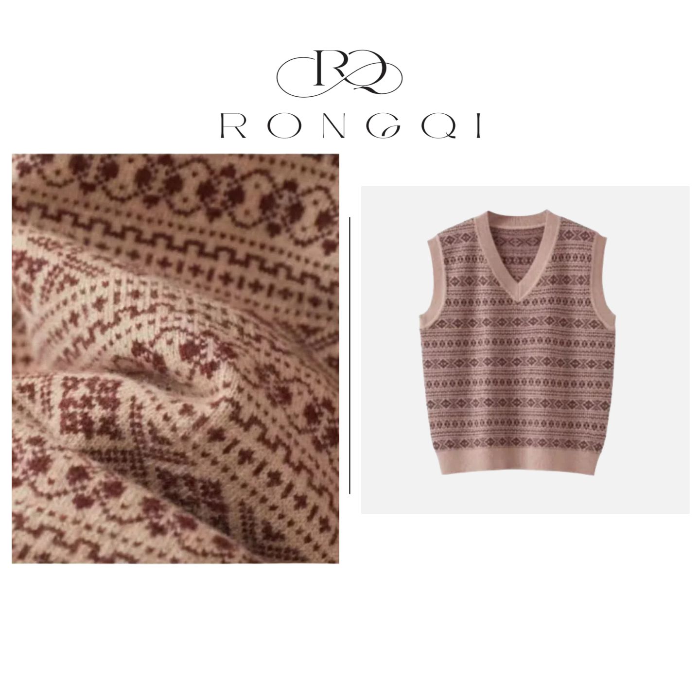 【柳哥严选】山羊绒绵羊毛北欧费尔岛提花针织背心X4159