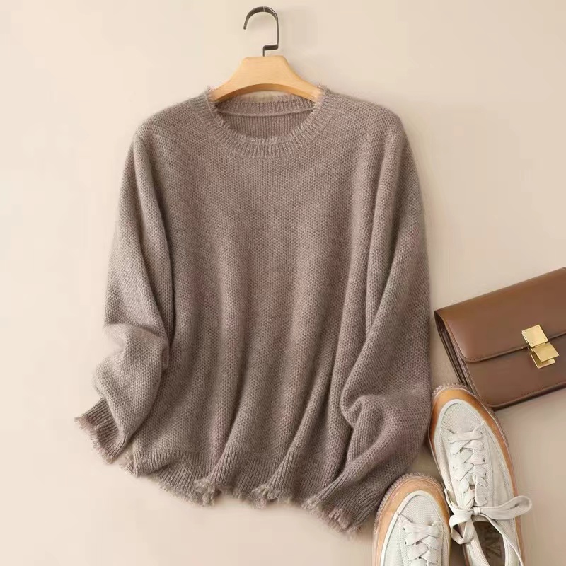 【小李专享】100%山羊绒镶金银丝时尚设计款羊绒衫X430