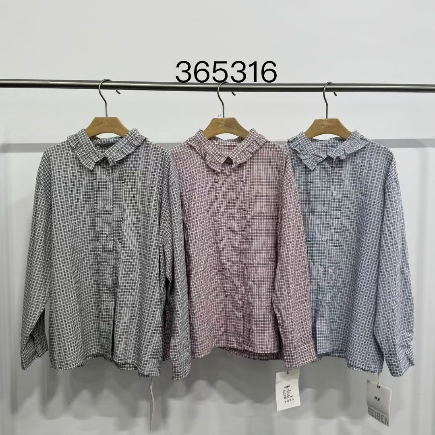 胖mm休闲慵懒风百搭格子长袖衬衫