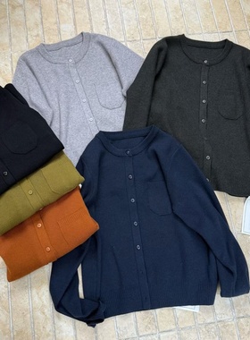 becabeau女6550秋冬韩版宽松大码胖mm慵懒松弛风开衫毛衣开衫外套