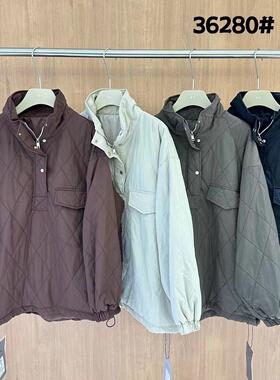becabeau女36280冬韩版宽松大码胖mm休闲慵懒风薄款棉服外套上衣