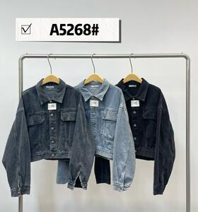 MUJIA秋装新款韩版宽松大码胖mm休闲慵懒风背后字母短款牛仔外套