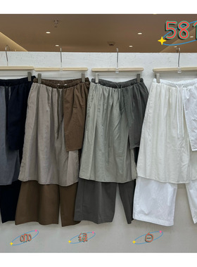 WE女装58127春夏韩版宽松大码胖mm慵懒休闲风不规则屁帘拼接裙裤