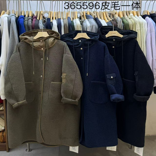 非本女365596冬韩版宽松大码胖mm松弛风仿羊羔毛皮毛一体长款外套