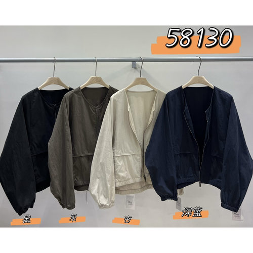 胖mm休闲慵懒松弛风圆领拉链外套