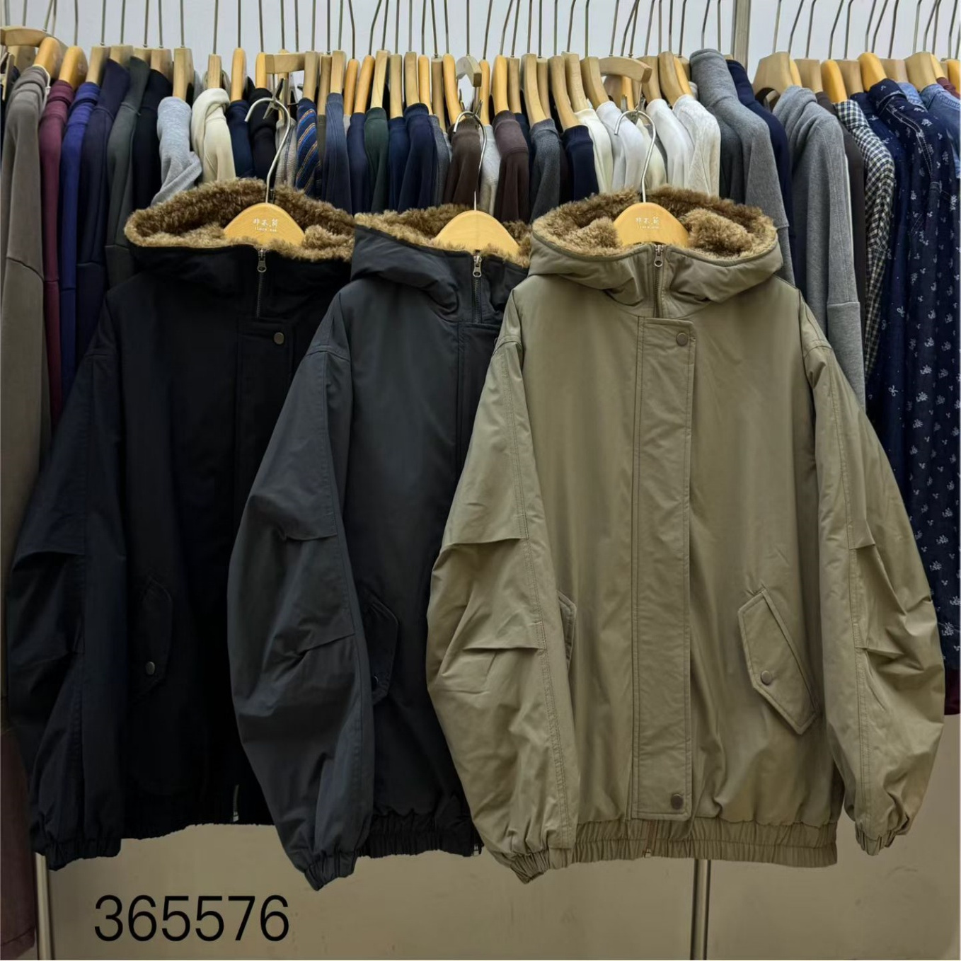 胖mm慵懒休闲连帽毛毛领棉服外套