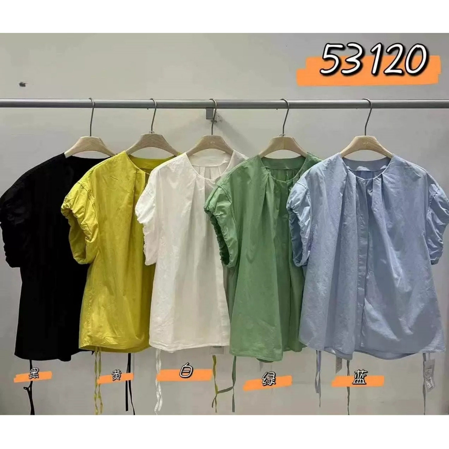 【福利款】WE女53120夏韩版宽松大码胖mm休闲设计感短袖衬衫上衣 - 实物图