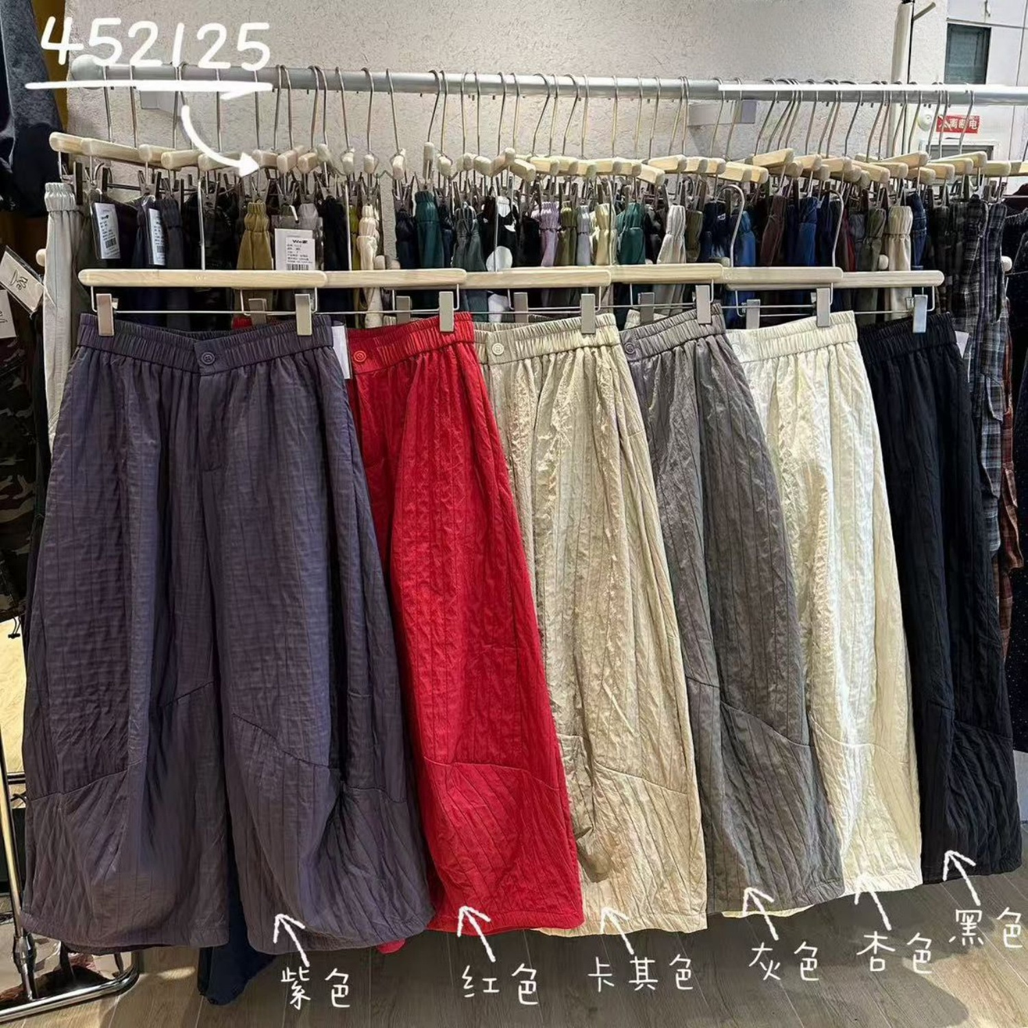 百搭胖mm慵懒风日系高腰阔腿长裤