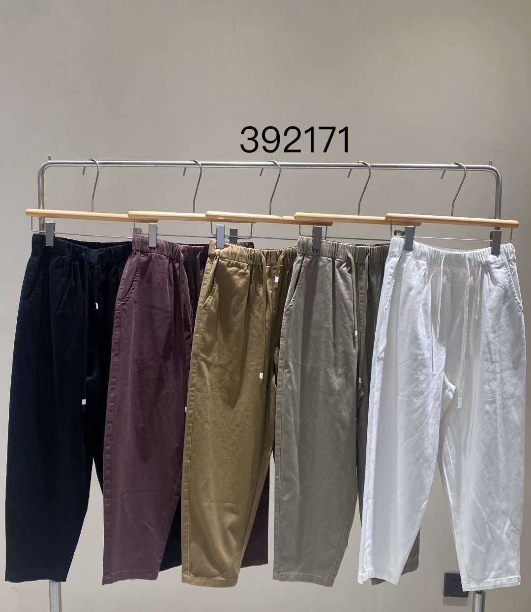 非本392171高腰抽绳哈伦萝卜裤