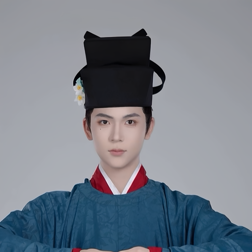 簪花郎宋制交脚幞头可调头围