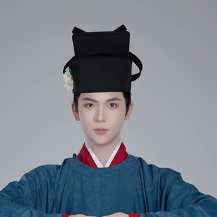 簪花郎帽子宋制古法交脚幞头男官帽可调节头围节日装扮复原缠花帽