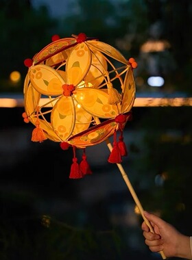 元宵节绣球滚灯新年非遗竹编灯笼diy手工花灯材料包古风舞蹈道具