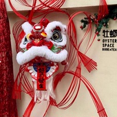 2026年元 旦春节超大狮子头装 饰店铺户外氛围感打卡拍照背景布置