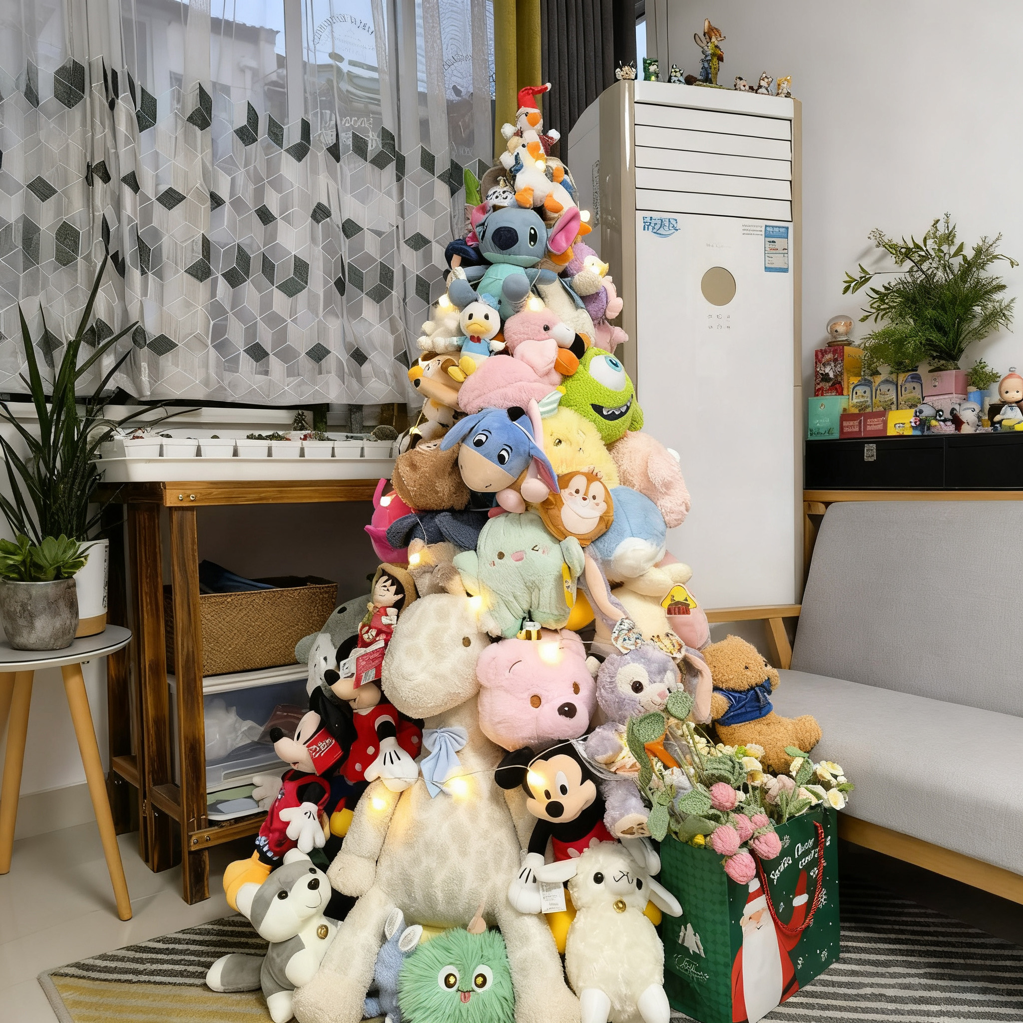 娃娃圣诞树圣诞节装饰收纳展示架挂件挂饰氛围感落地摆件场景布置