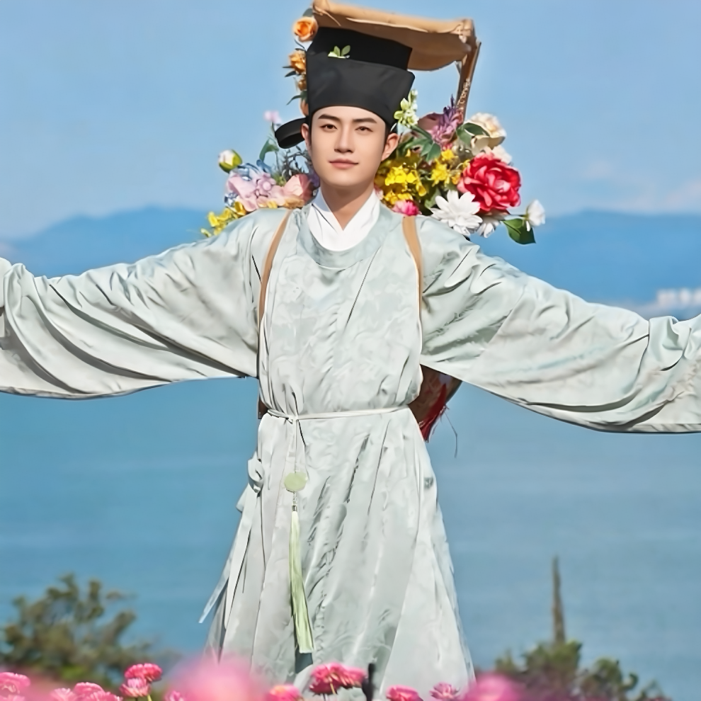 宋朝卖货郎汉服花朝节旅游打卡复古风古装节日装扮表演服装潮流