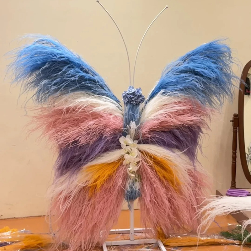 蝴蝶状龙须草花束客厅摆设永生花