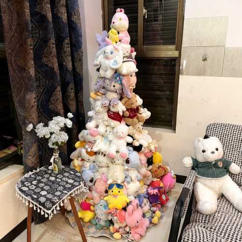 圣诞节装饰娃娃圣诞树收纳展示架客厅氛围场景布置落地摆件挂娃娃