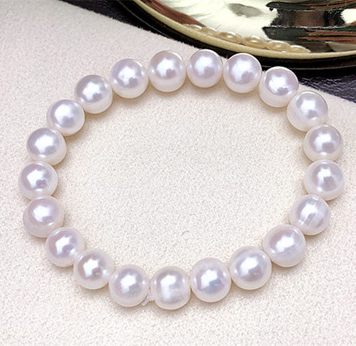 9-10mm天然淡水珍珠真珍珠近正圆