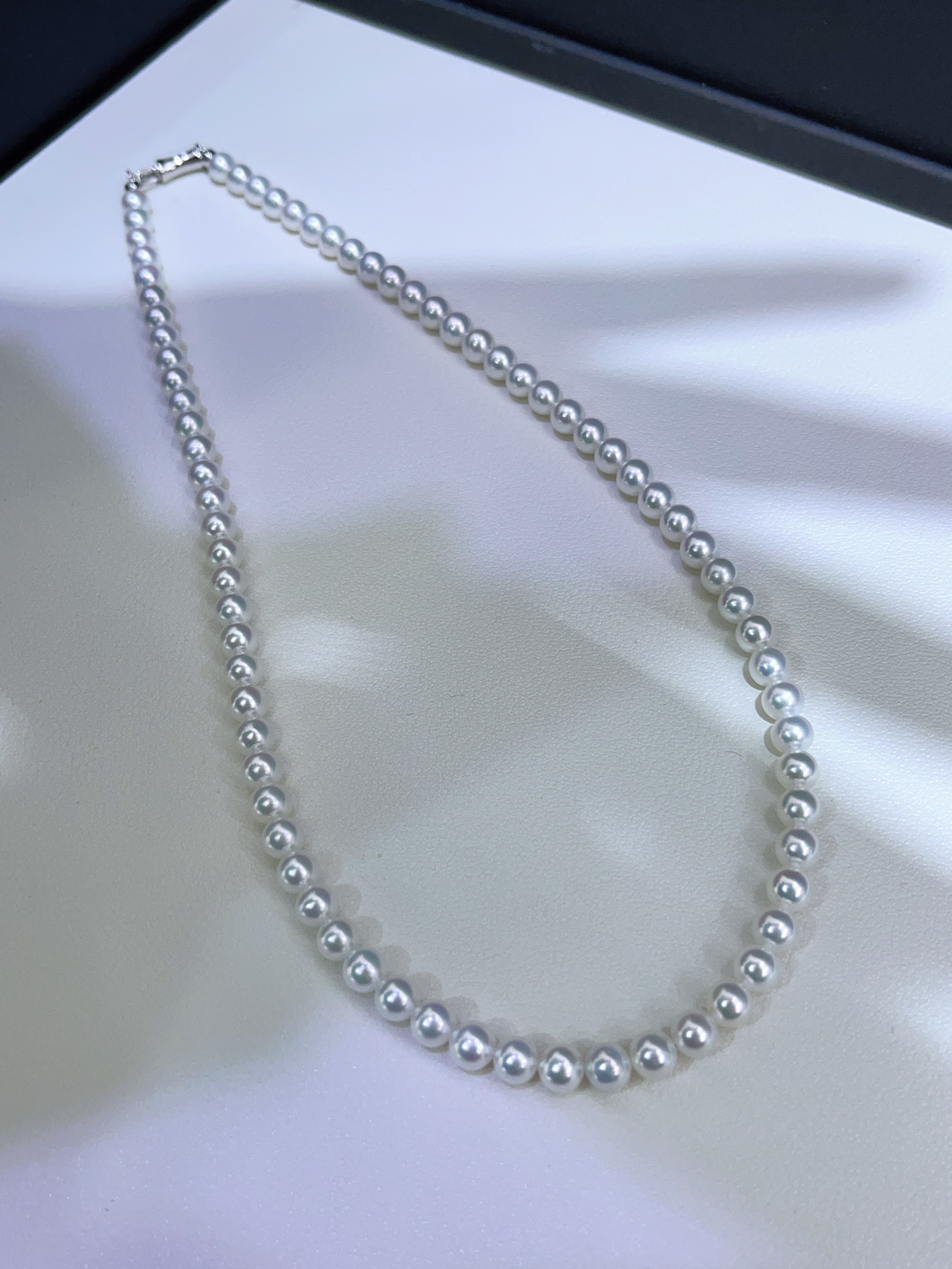 天然淡水珍珠极光项链 正圆锁骨链 媲美akoya天女光 精致款送女友