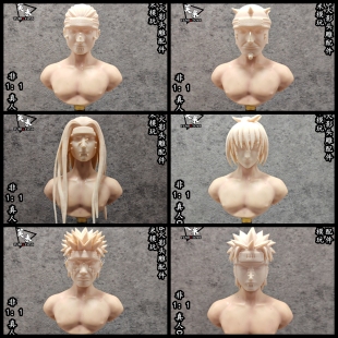 现货-芙米模玩 火影忍者六道佩恩 1/6 1/12头雕白模6寸模型兵人偶