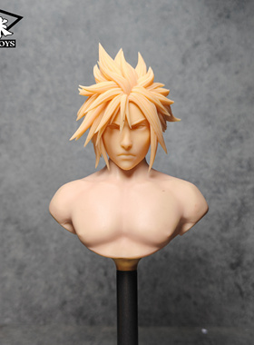 现货-最终幻想克劳德头雕1/6 1/12头雕白模6寸模型兵人偶gametoys