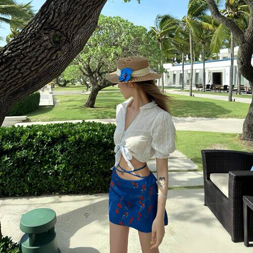 泰国新款连体泳衣女款印花沙滩度假比基尼沙滩泳衣比基尼Bikini