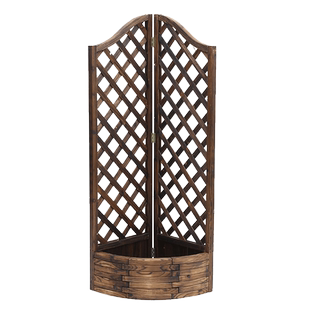 木花架木质实木网格花盆架子扇形转角碳化防腐客厅玄关阳台花架