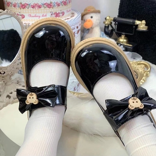 熊崽崽现货 lolita大头鞋jk原创圆头日系可爱学生女厚底单鞋学院