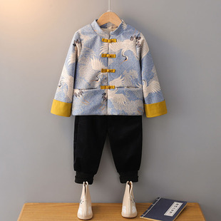 男童汉服唐装中式节日文化传统套装国风宝宝过年周岁生日礼服表演