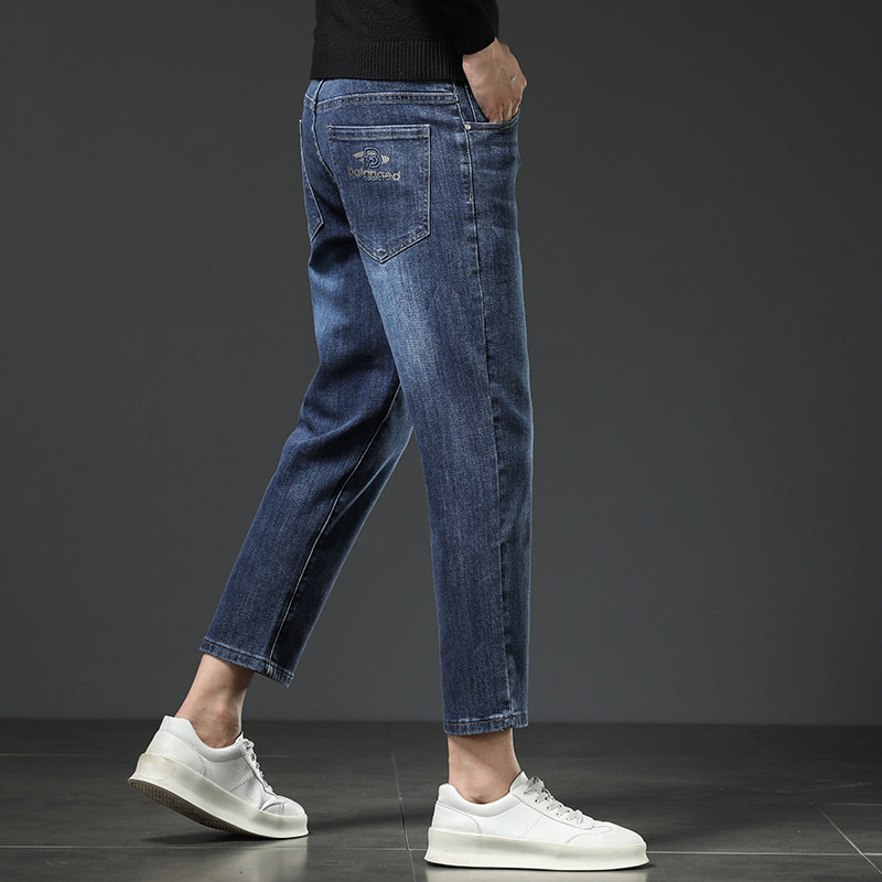 正宗八分裤男款160小个子宽松小直筒2025春秋新款九分牛仔裤男士