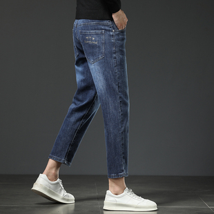 正宗八分裤男款160小个子宽松小直筒2025春秋新款九分牛仔裤男士