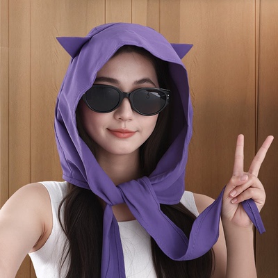 小恶魔防晒帽绑带速干遮阳帽小众