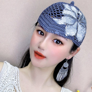 原创纯手工四季通用枫叶美人尖帽民族风帽子休闲复古包头帽