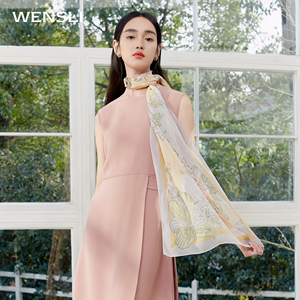 万事利春秋新品真丝丝巾雪纺长巾妈妈礼物围巾桑蚕丝披肩女