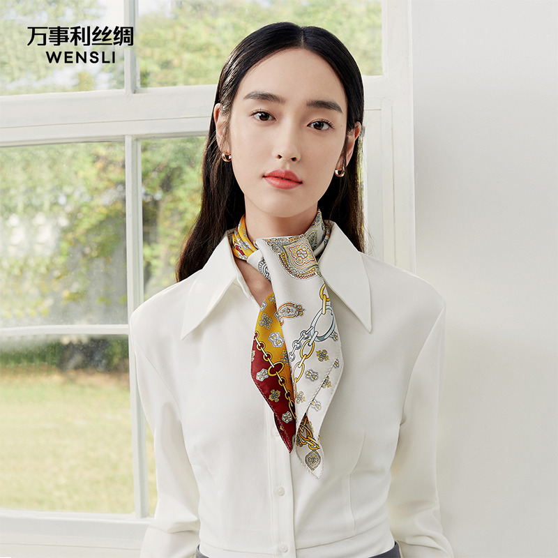 送礼真丝万事利双面百搭春秋