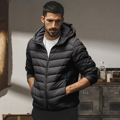 高绒羽绒服男轻薄便携内搭徒步旅游户外登山防静电冬季连帽外套男