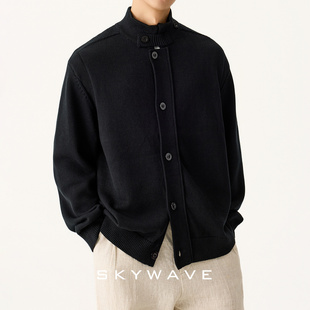 【触感柔软】秋冬新款半高领开衫针织毛衣男士宽松休闲慵懒风外套