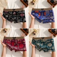 Modal men's briefs, soft, elastic, breathable, loose, plate-size men's four-corner shorts, summer thumbnail 5