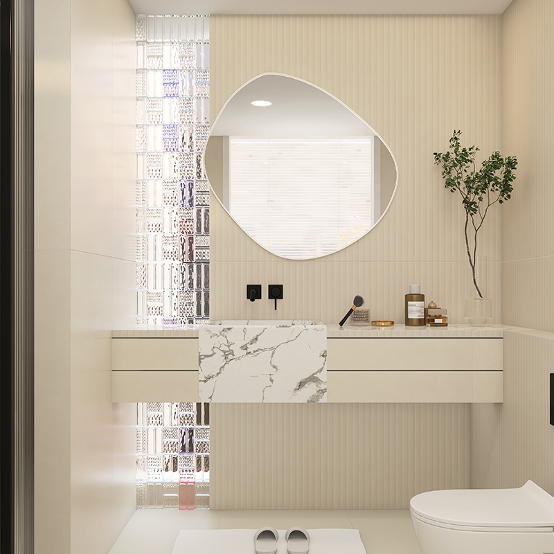 柔光肌肤釉素色条纹拉槽砖600x1200卫生间浴室墙砖凹凸木纹仿古砖
