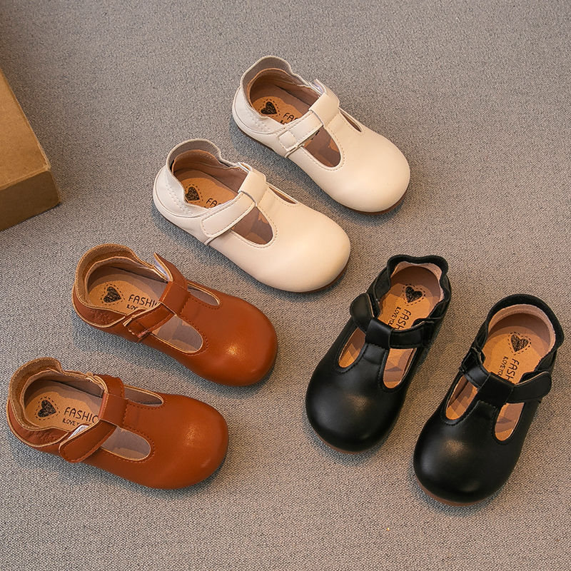 春秋款儿童女舒适软底公主皮鞋