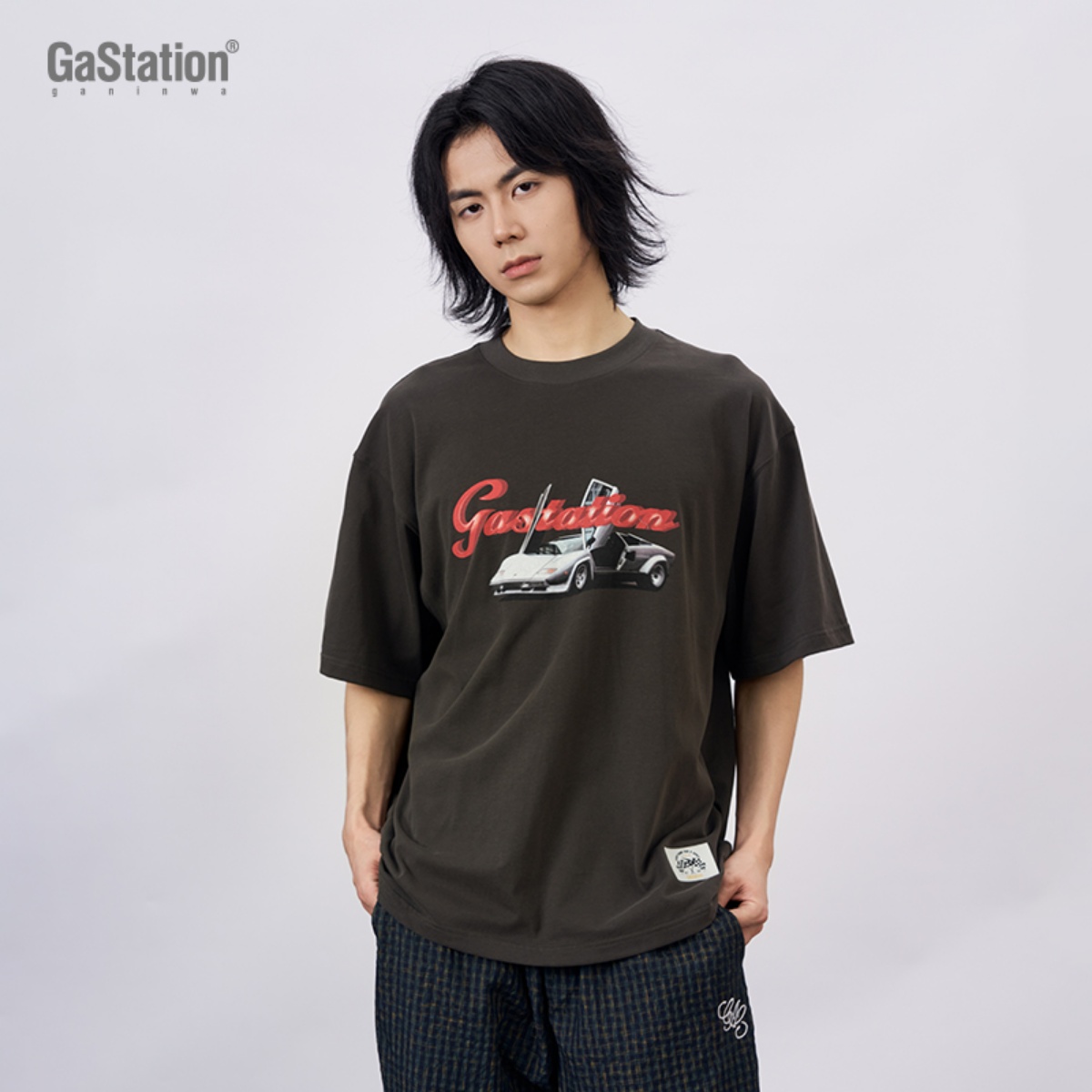 Gastation赛车印花磨毛T兰博图案