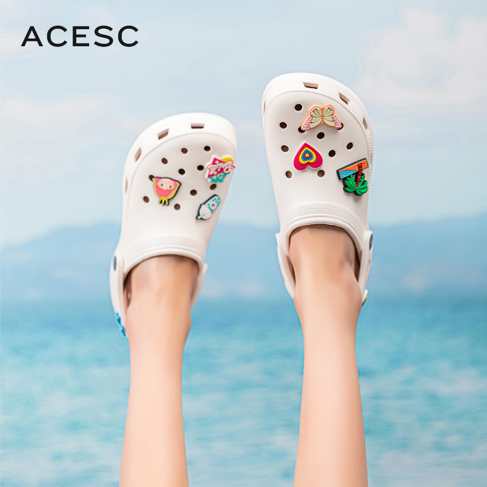 艾斯臣云朵洞洞鞋防滑新款夏季厚底增高沙滩外穿拖鞋女鞋