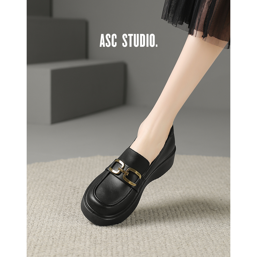 Acesc/艾斯臣粗跟单鞋英伦风