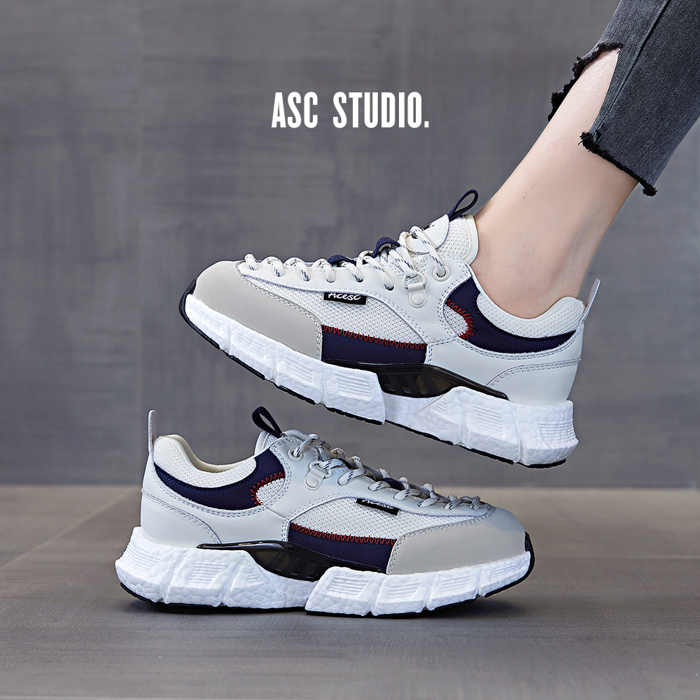 Acesc/艾斯臣休闲坡跟圆头老爹鞋